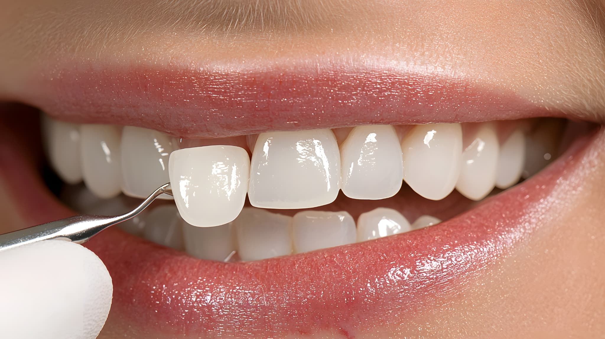 前歯をセラミックにする治療の様子